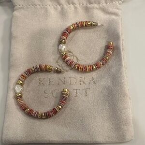 Kendra Scott Multicolor Shell Gold Hoop Earrings